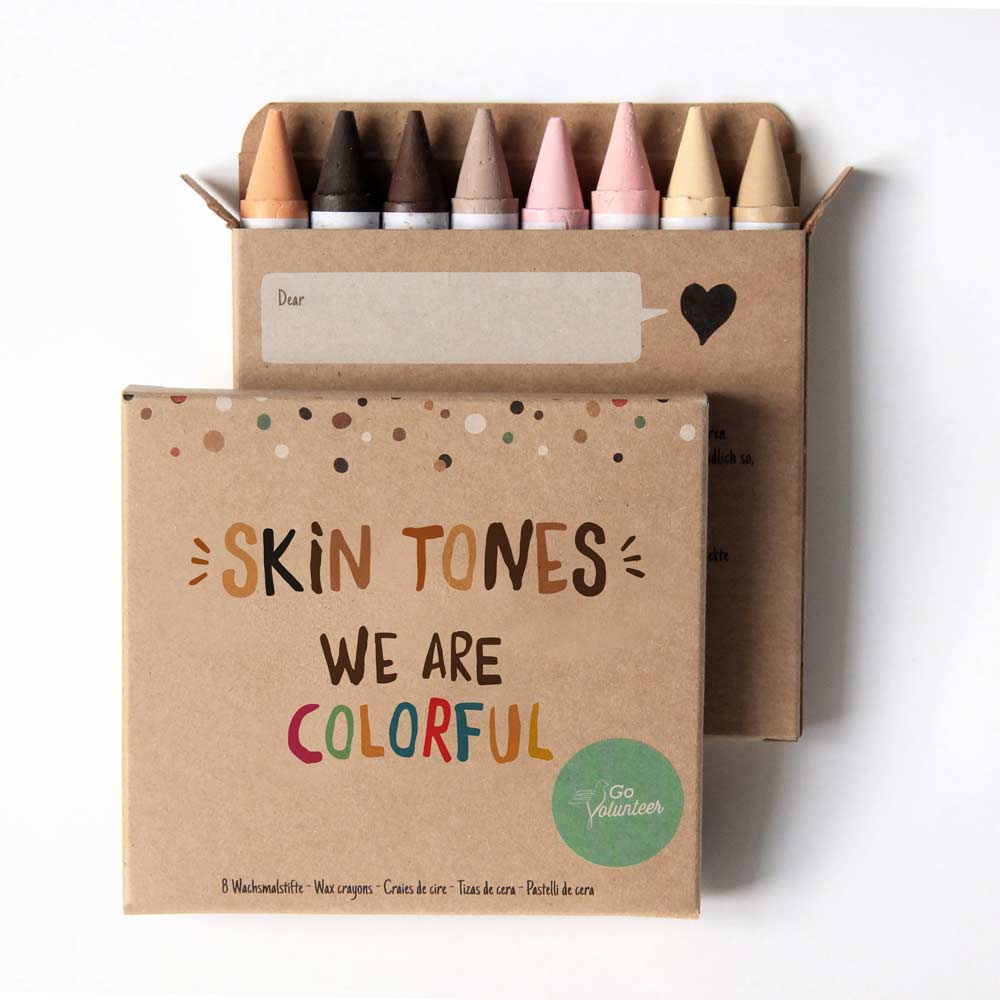 Skin Crayons 8 Skin Tones Wax Crayons - Mira Mira