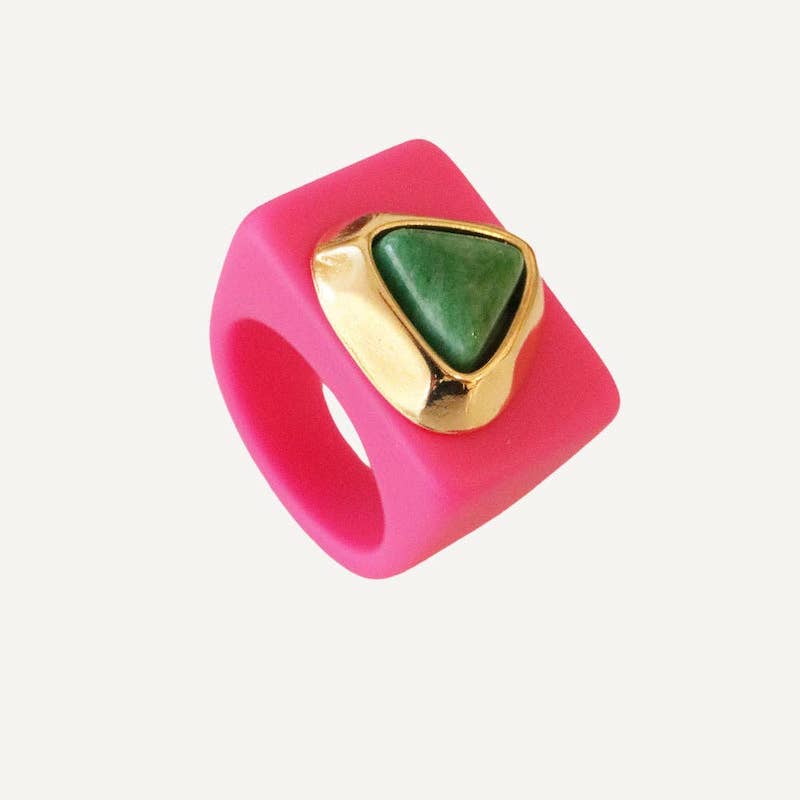 Fuchsia Ring with Amazonite