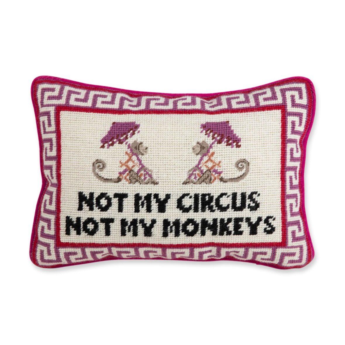 Not My Circus Needlepoint Cushion