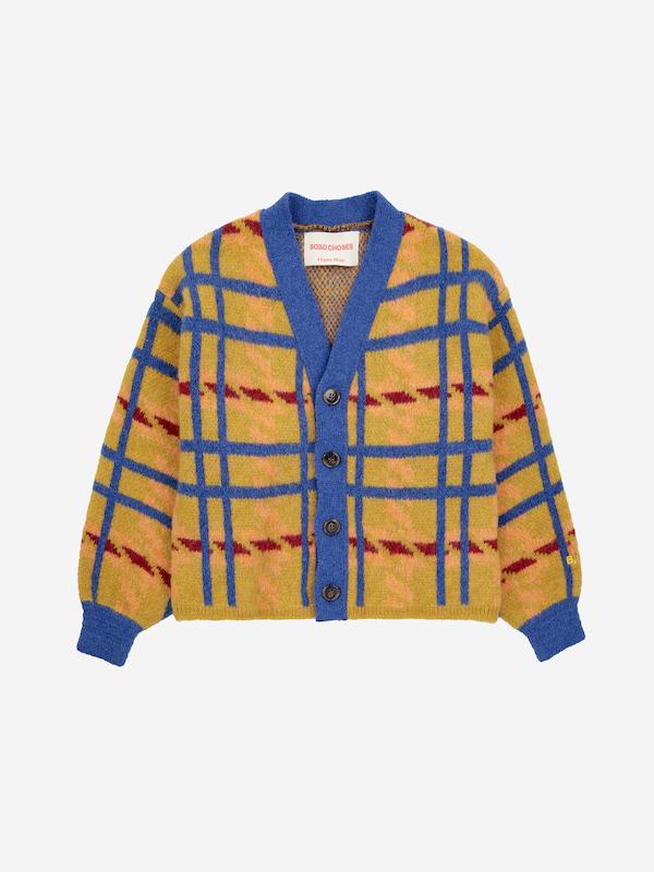 Madras Check Jacquard Cardigan