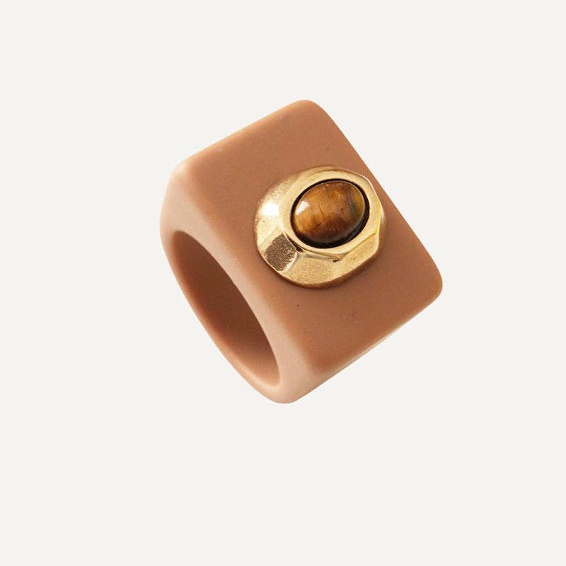 Mocha ring with Tigers Eye