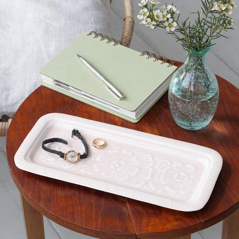 Pink Enamel Tray
