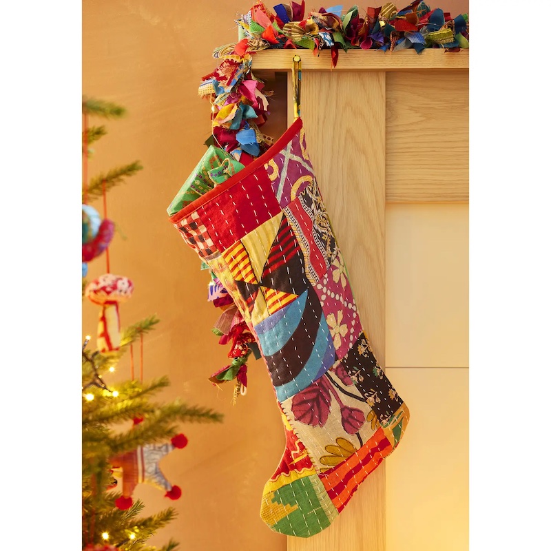 Recycled Kantha Patchwork Stocking
